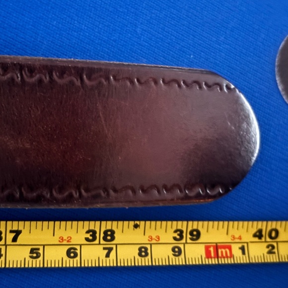 Brown Leather Belt with Gold Tree of life Buckle - Picture 6 of 8